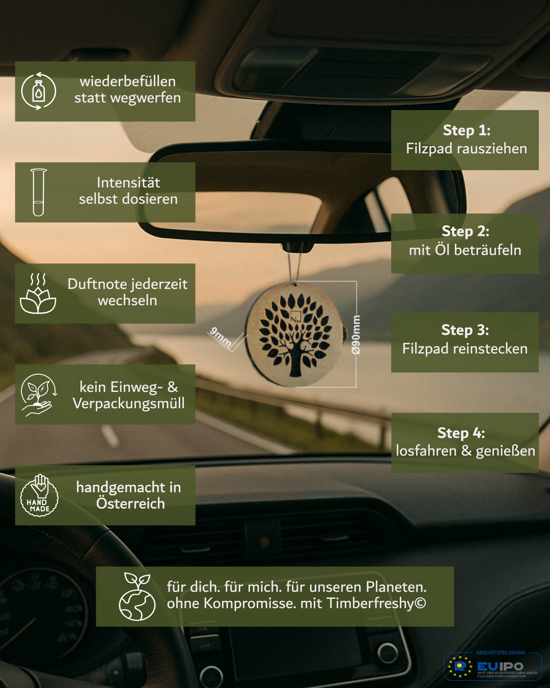 Autoduft Timberfreshy© Baum + 10ml Premium-Öl